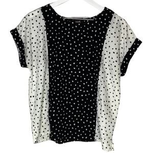 Oversized W5 Black White Distorted Dots Pullover Top - Women's Size Small